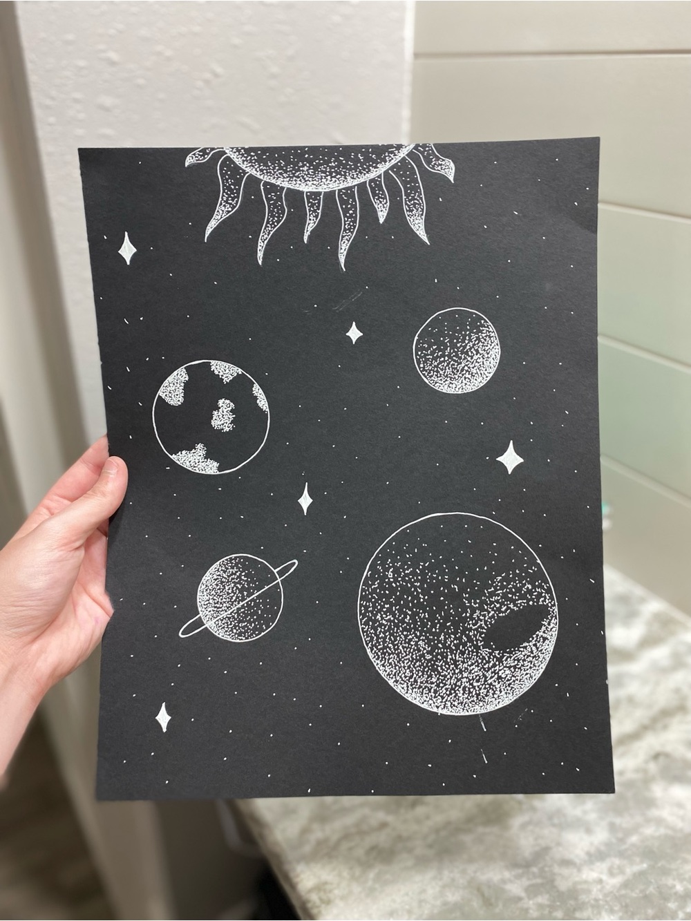 Black Celestial Design *WILL COME FRAMED!* - Picture 2 of 5
